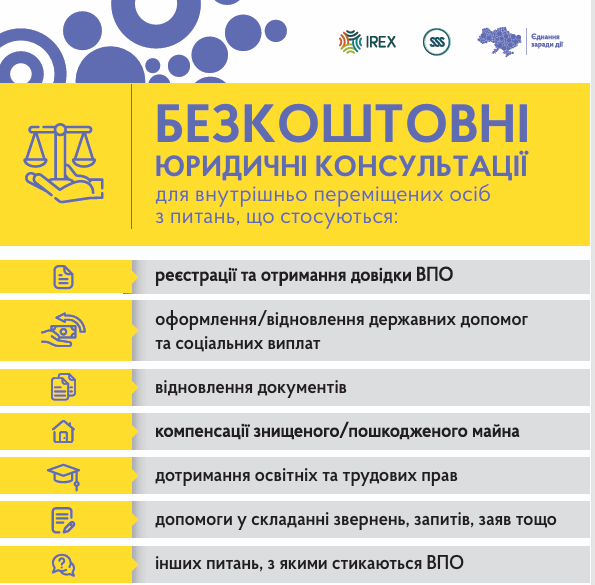 Free Legal Consultations for IDPs in the Volynska Oblast